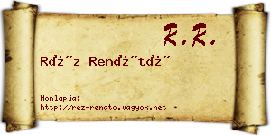 Réz Renátó névjegykártya